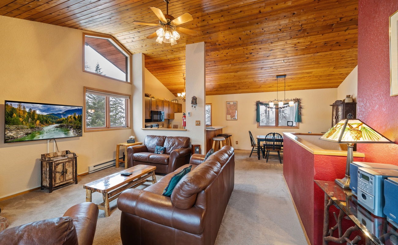 Snuggling up on the couch, enjoying the glow of the fireplace, and catching up on our favorite shows.