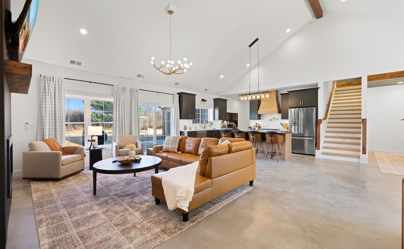 Spacious living space perfect for movie nights and relaxed evenings.