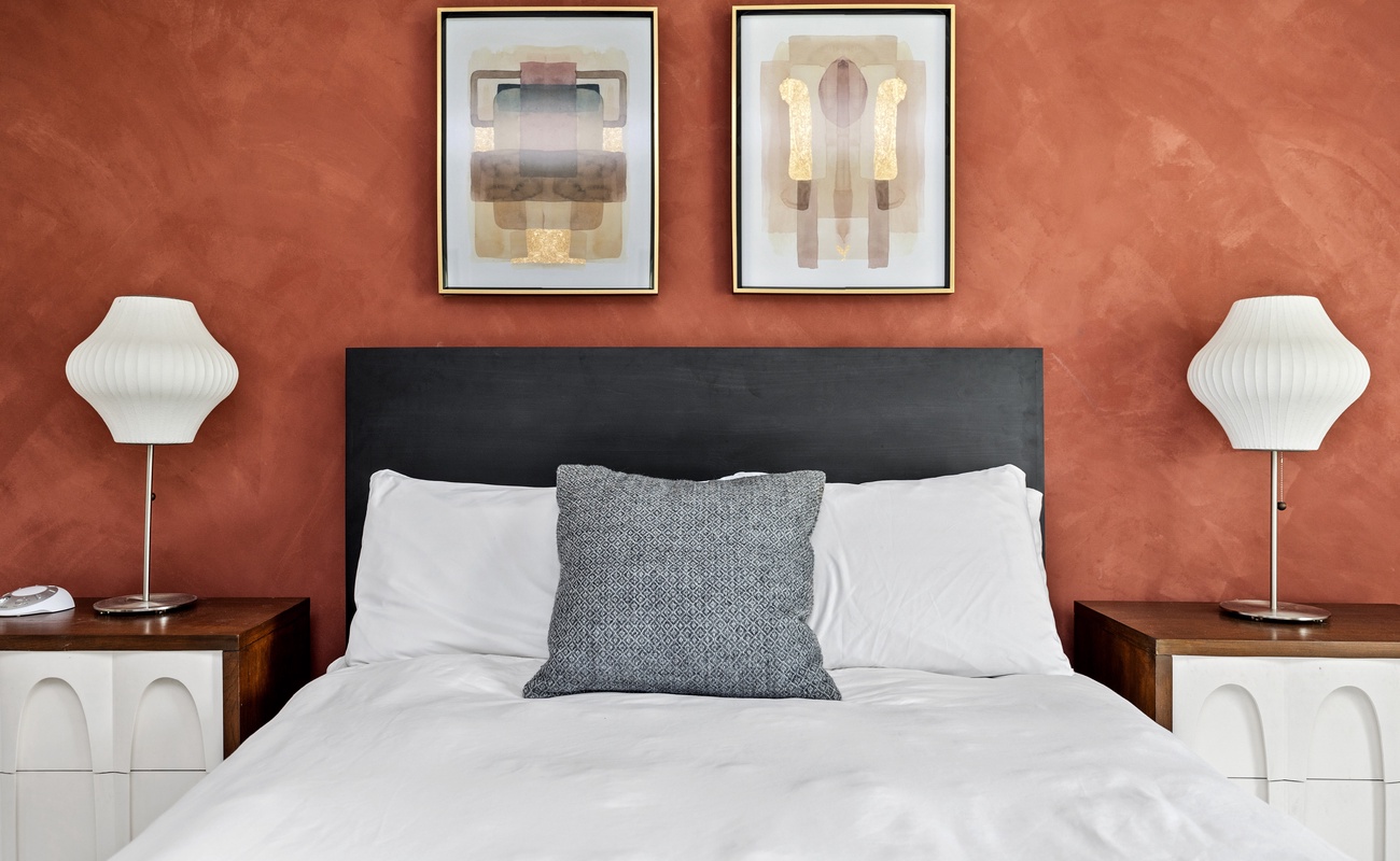 Bedroom 2 has a king-size bed.