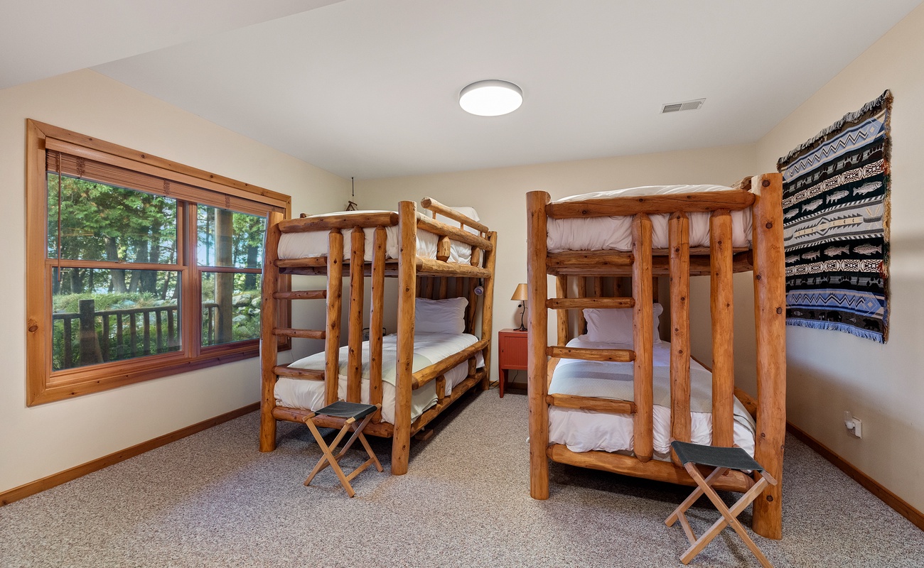 Bedroom 5 is on the lower level & has a 2 twin-size bunkbeds.