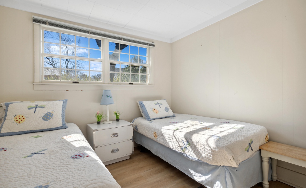 Bedroom 2 has 2 twin-size beds.