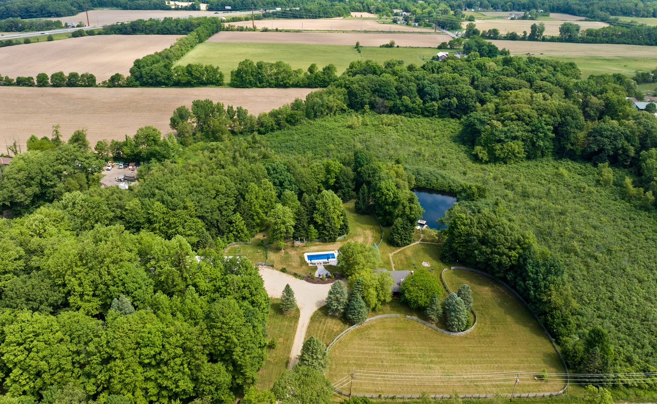 A bird's eye view of Scout's Haven's 15 acres.