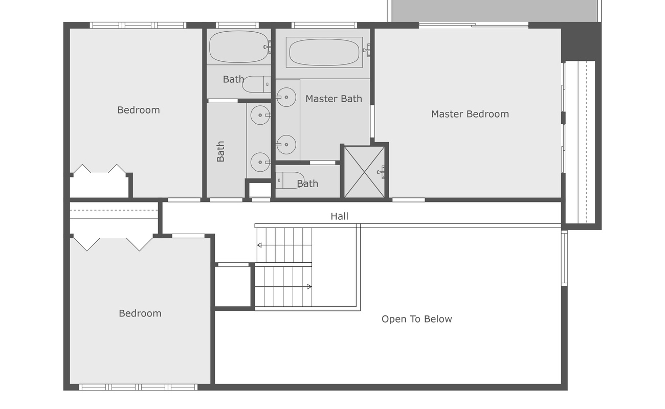 Upper level floorplan of It's a Wonderful Life.
