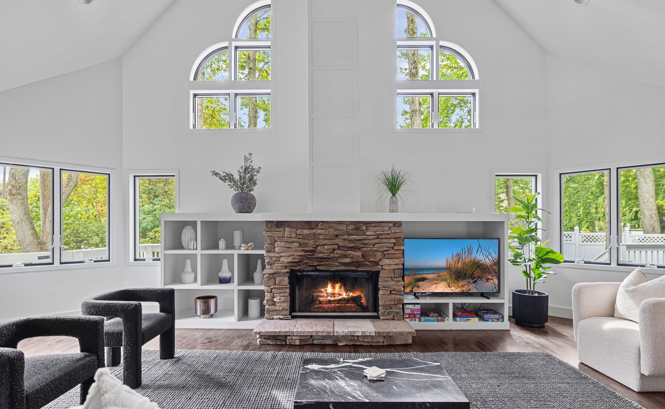 Who needs TV when the fire’s putting on the best show?