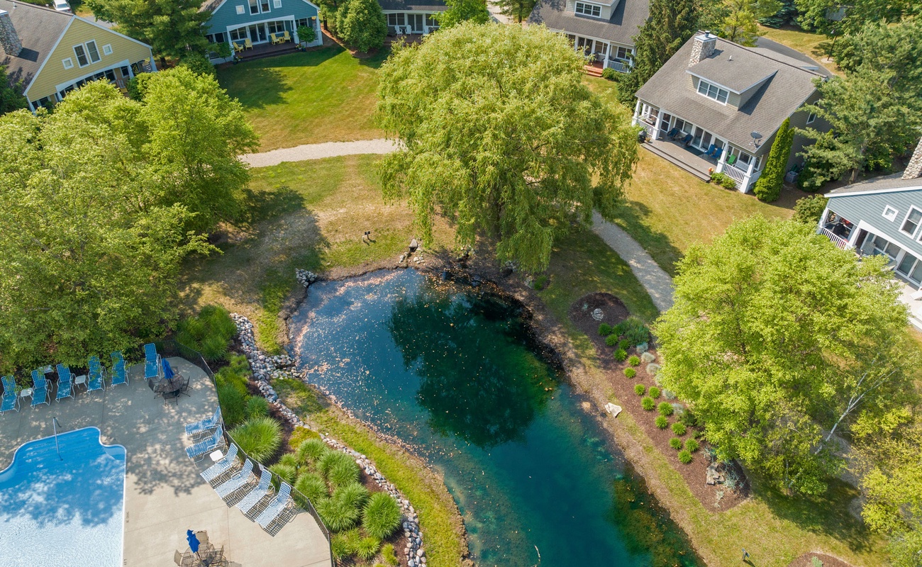 Enjoy an evening stroll on the walking path around the pond.