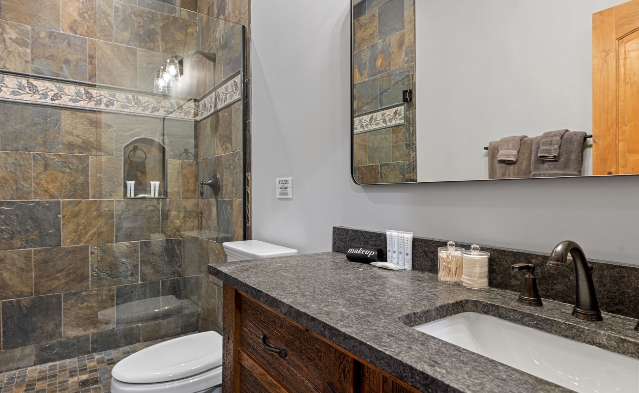 Every bathroom is fully upgraded with richly appointed features.