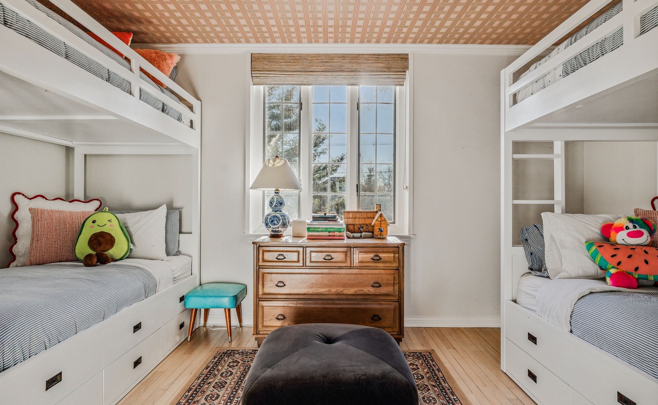 Bedroom 2 is on the upper level & has 2 twin-size bunkbeds.