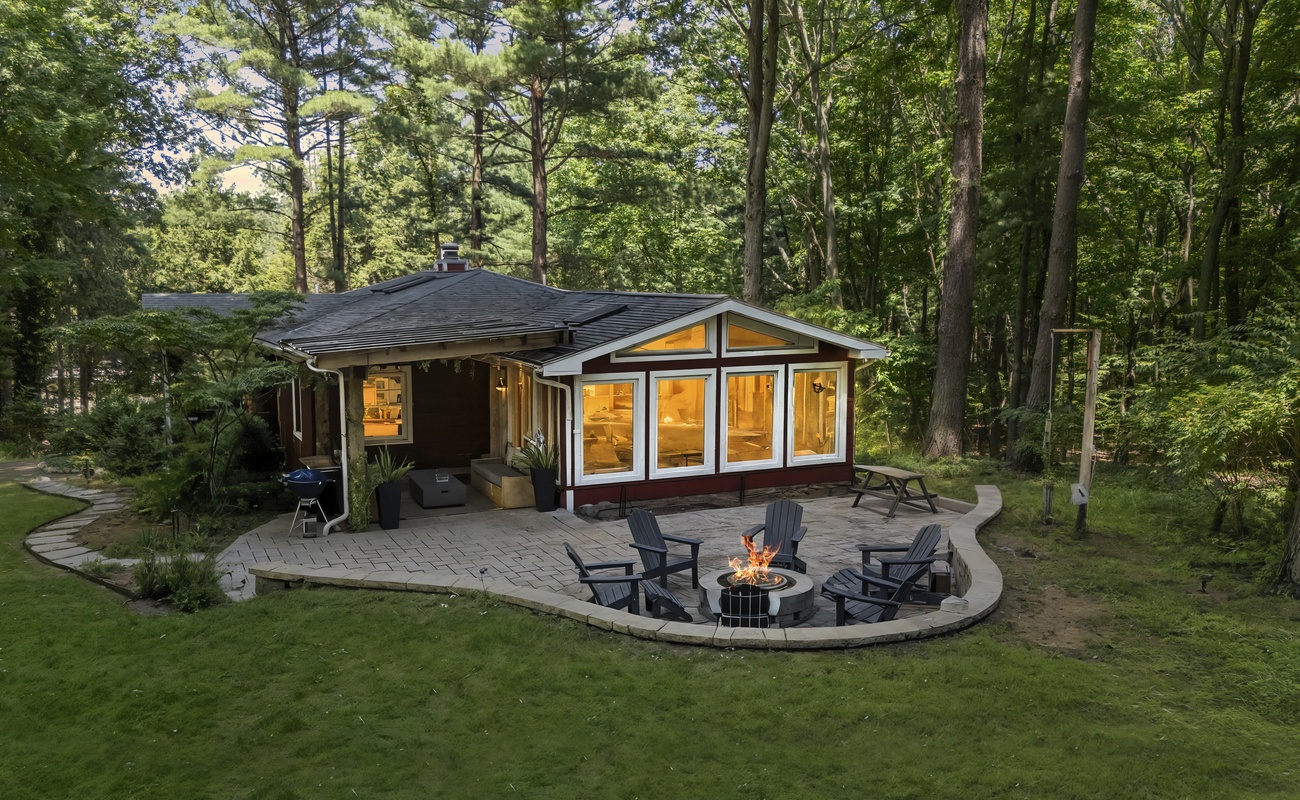 Let the glow of the fire set the tone for your escape.