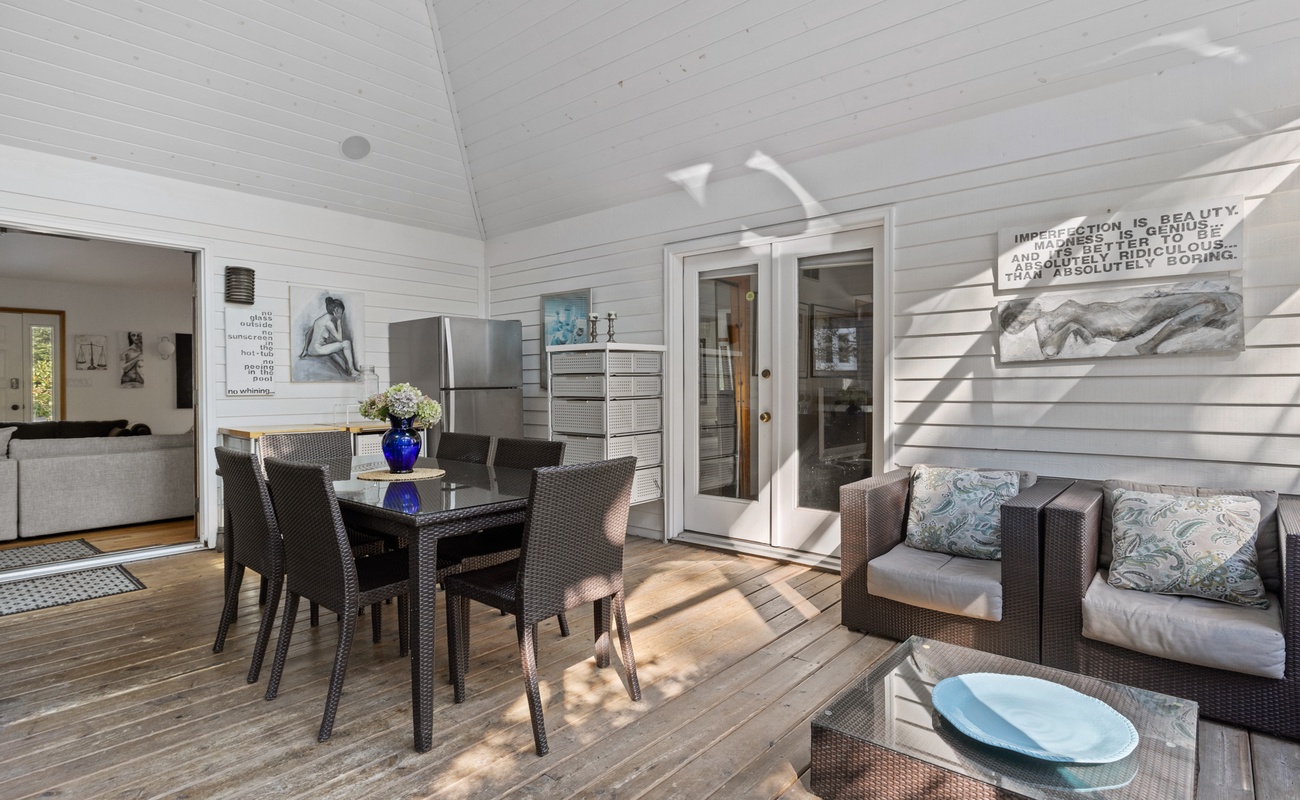 The porch is an extension of your living space, perfect for enjoying meals, games, or just hanging out.