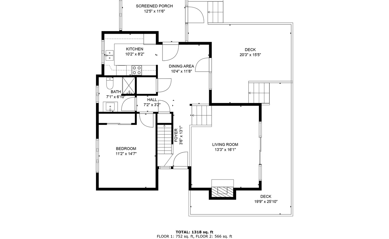 La Maison du Lac's 1st Floor Layout.