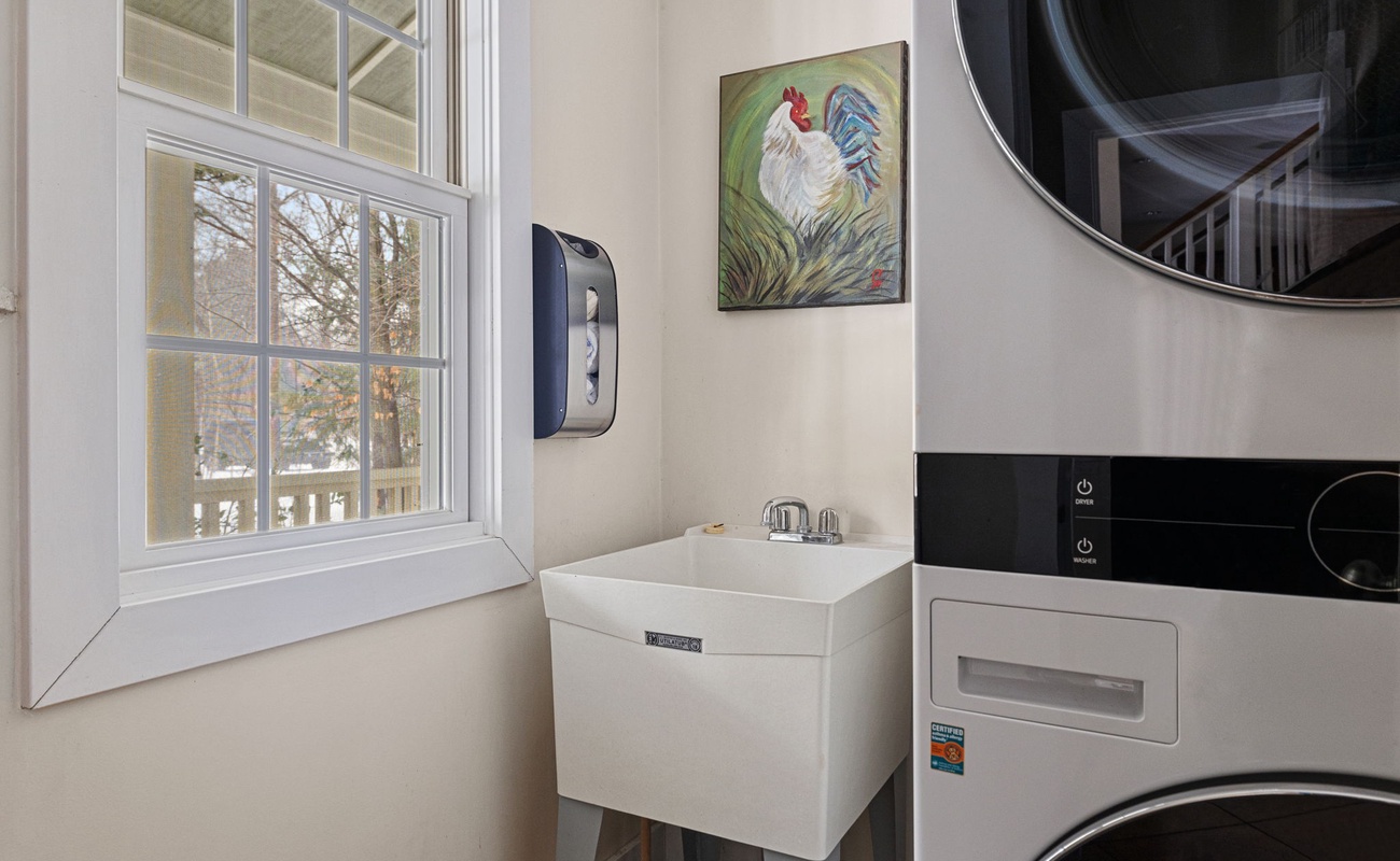 In the laundry room, you'll find all you need including a deep laundry-tub sink.