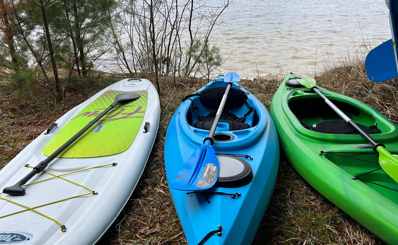 We provide a paddleboard and kayaks for guest use on Nowland Lake!