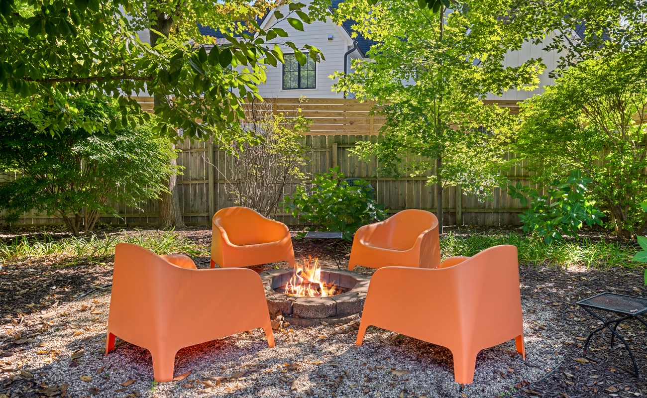 Warm up by the firepit after your swim!