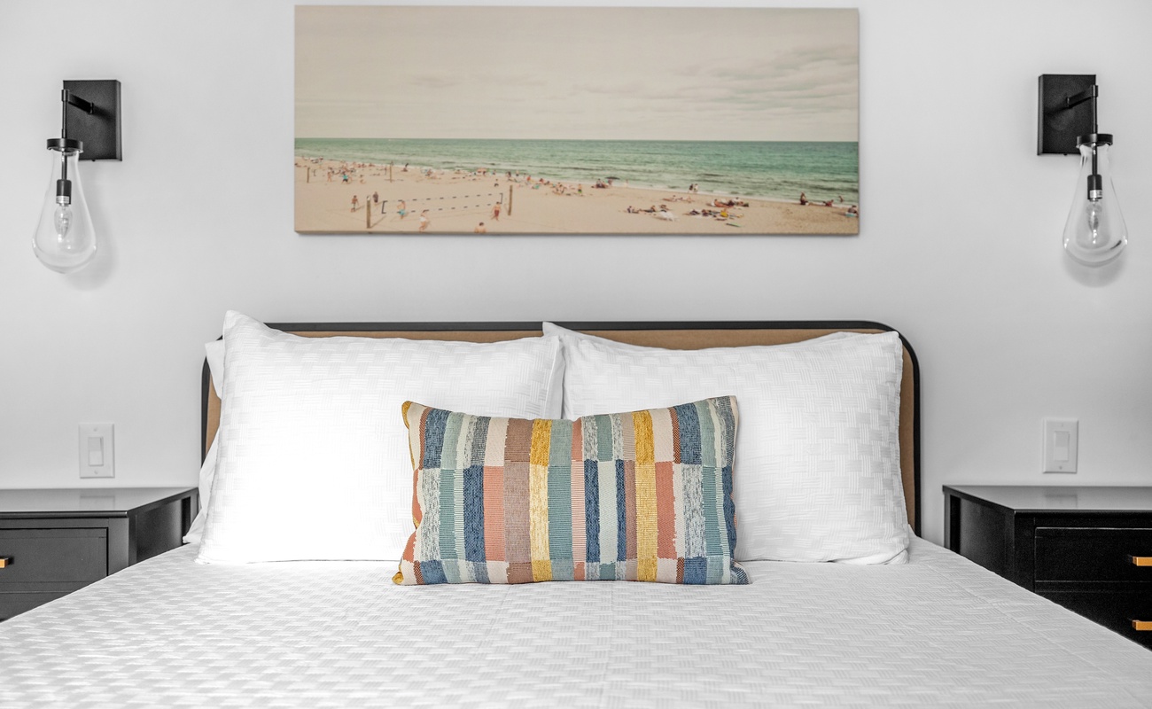 There's nothing better than curling up in this beautiful bed surrounded by fluffy pillows and soft linens.