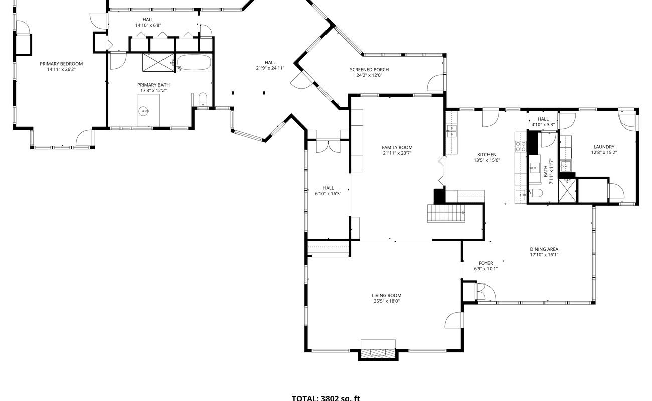 The Farmhouse 1st Floor Layout.