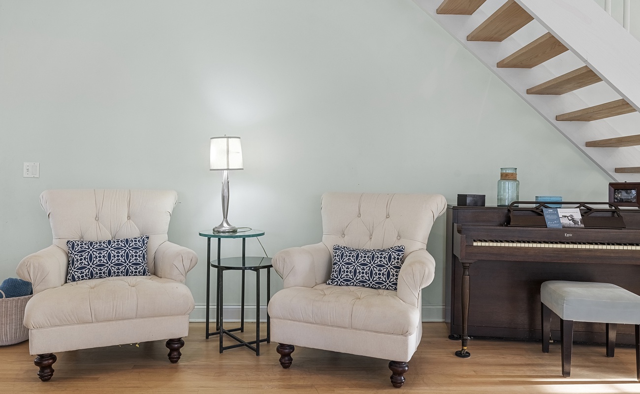 A calm spot to pause, recharge, or enjoy the piano.