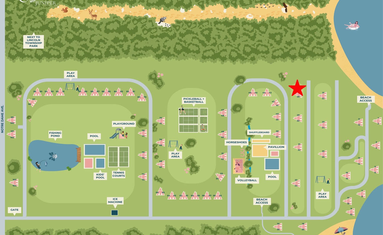 Chalet #27's location is indicated by the red star on the map.