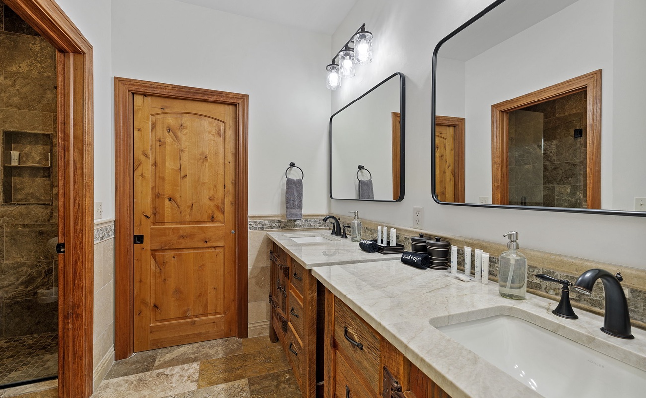 Couples love having double sinks when getting ready in the mornings.