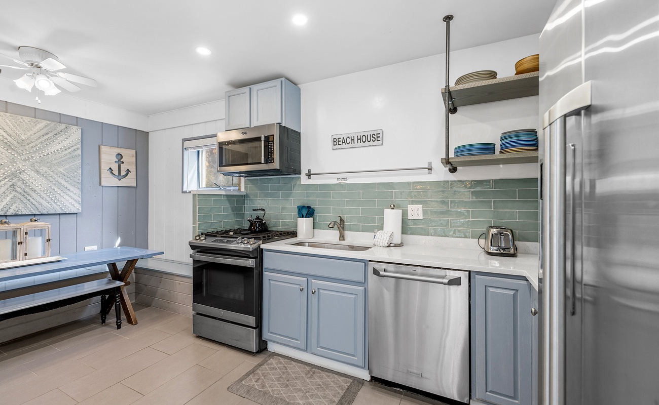 A fully stocked kitchen = effortless cooking during your stay.