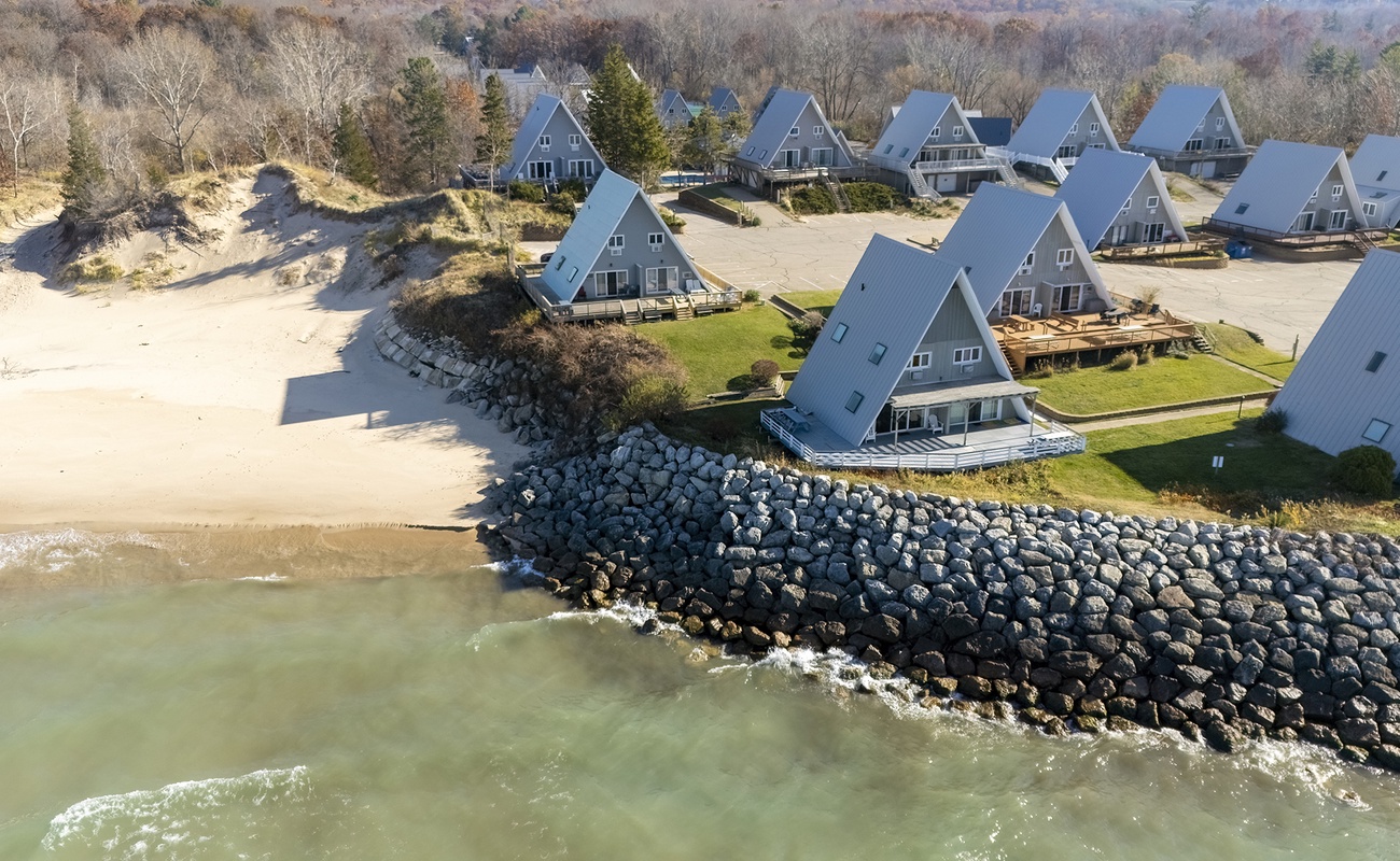 Enjoy direct access to the pristine shores of Lake Michigan.