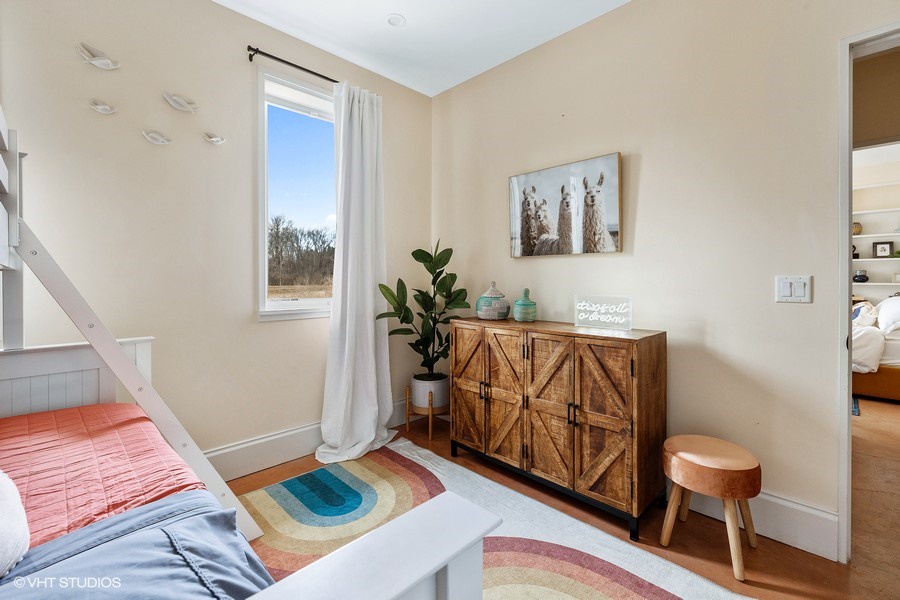 The bunkroom is perfect for a fun children’s slumber party.