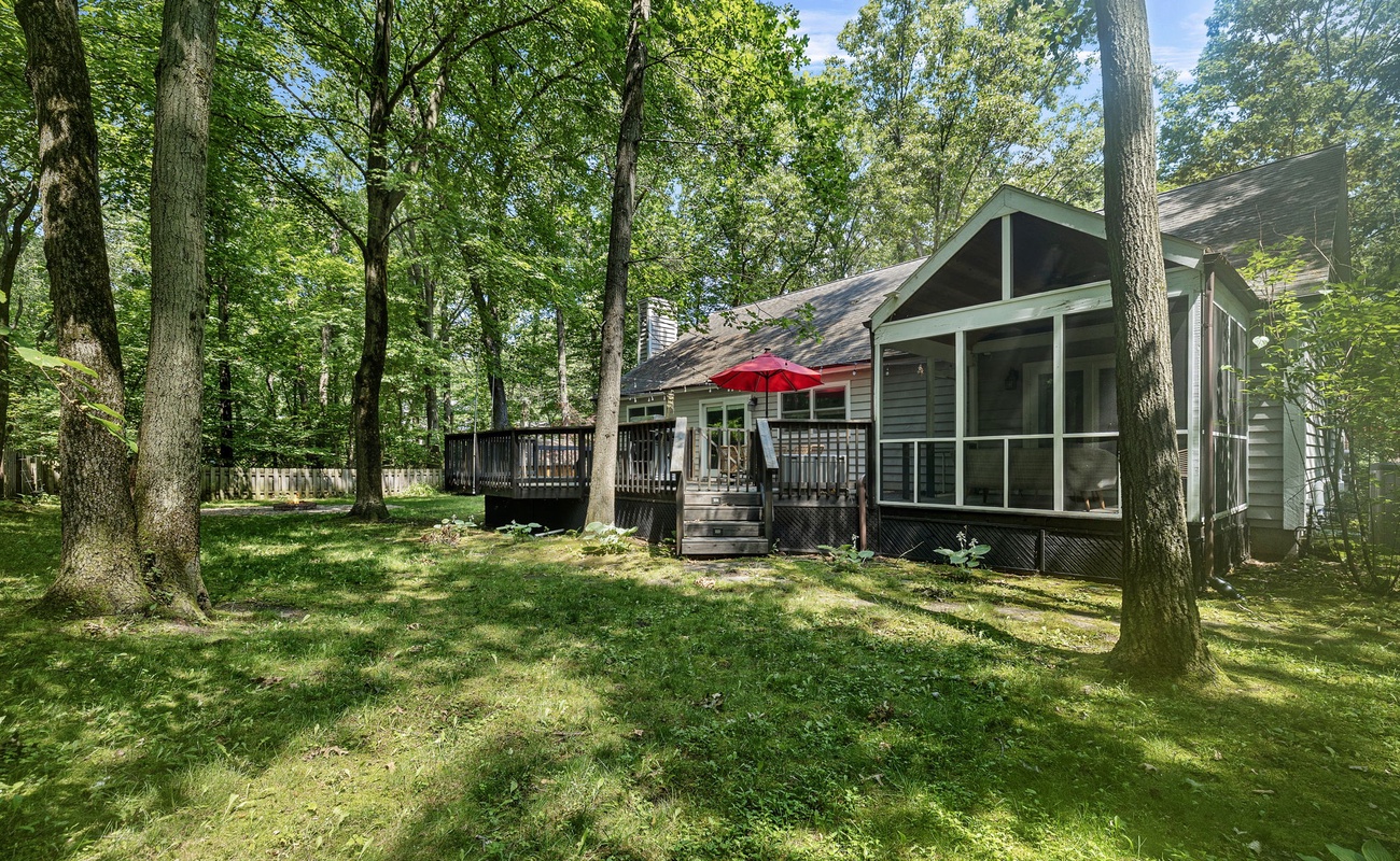 This charming woodland retreat is the perfect place to unwind.