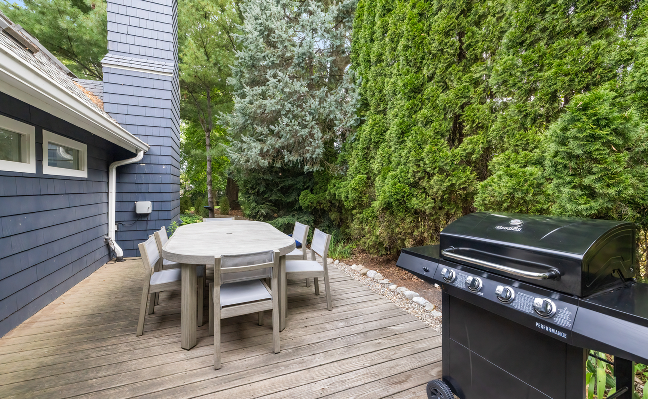 Cookout ready—your private deck with BBQ and dining.