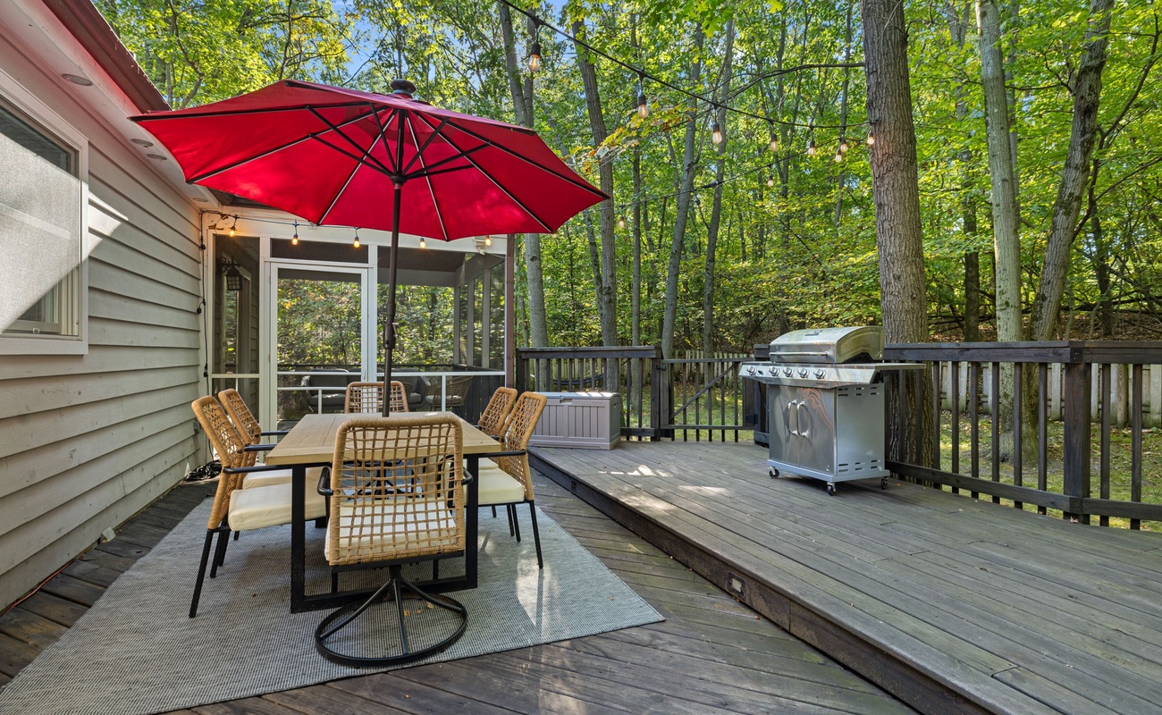 The perfect spot for morning coffee and evening BBQs.