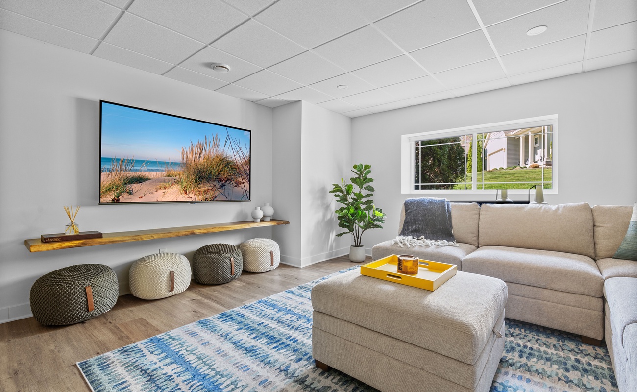 Comfy couch + big screen = your vacation binge-watch zone.