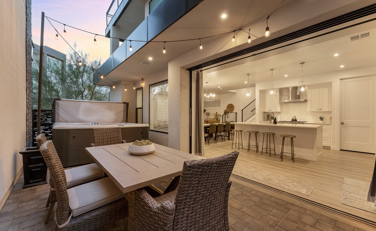 Patio with Private Hot Tub, BBQ, & Outdoor Dining