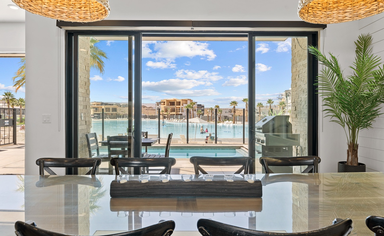Living/Dining Room with Lagoon Views
