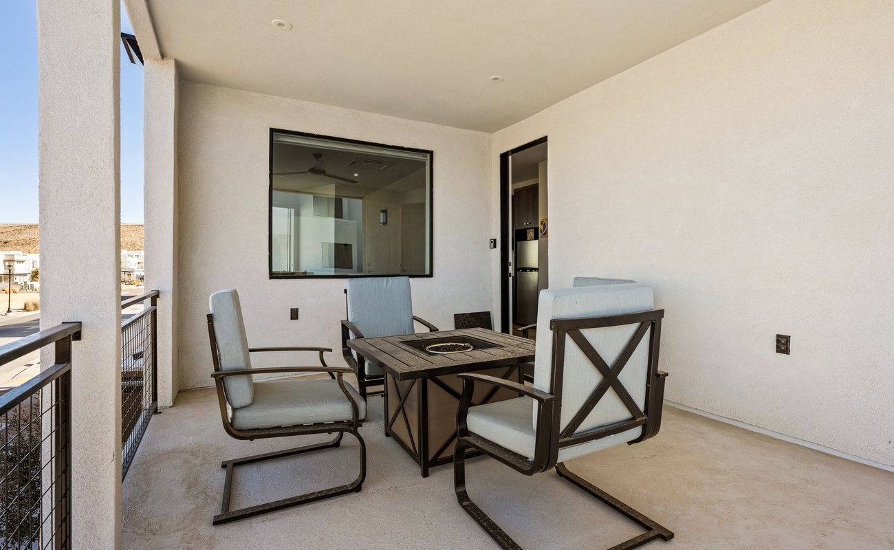 Covered Seating and Fire Table