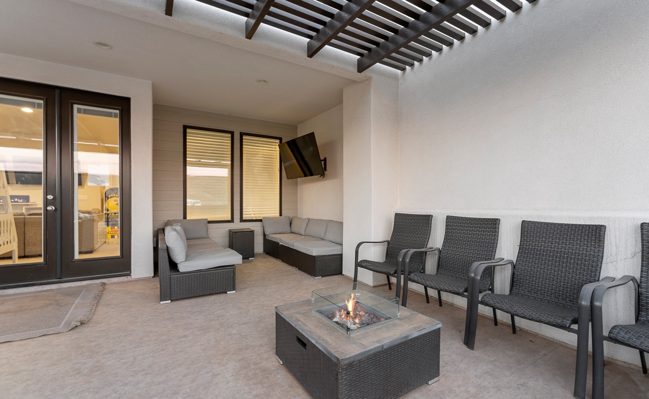 Patio with Private Hot Tub and Firepit