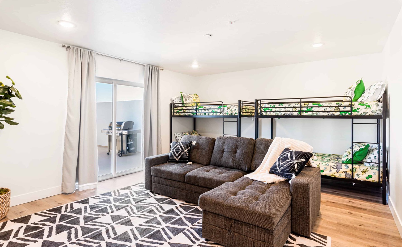 2 Twin/Twin Bunks and Sofa Sleeper