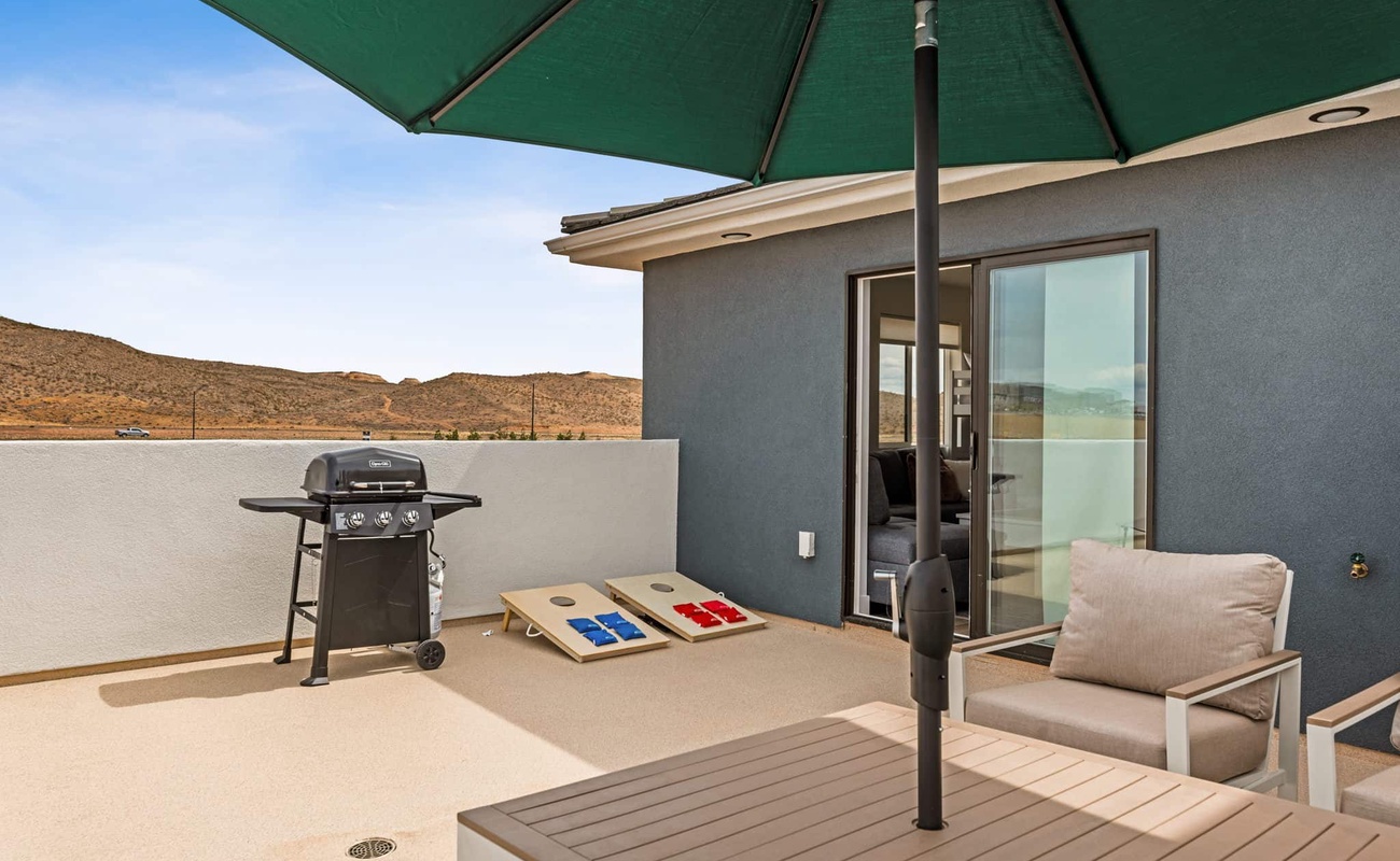 Cornhole and BBQ on 3rd Floor Patio