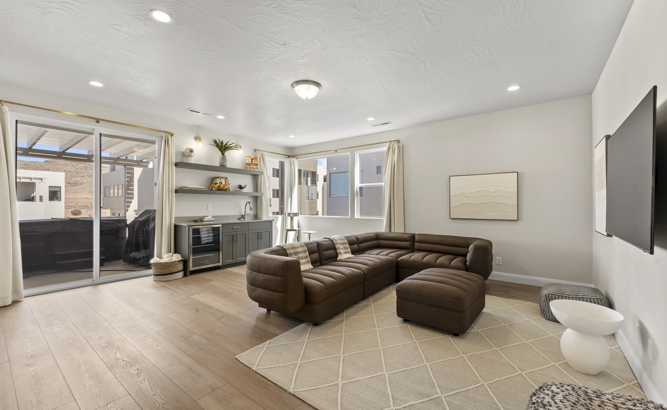 Upstairs Living Room and Wet Bar