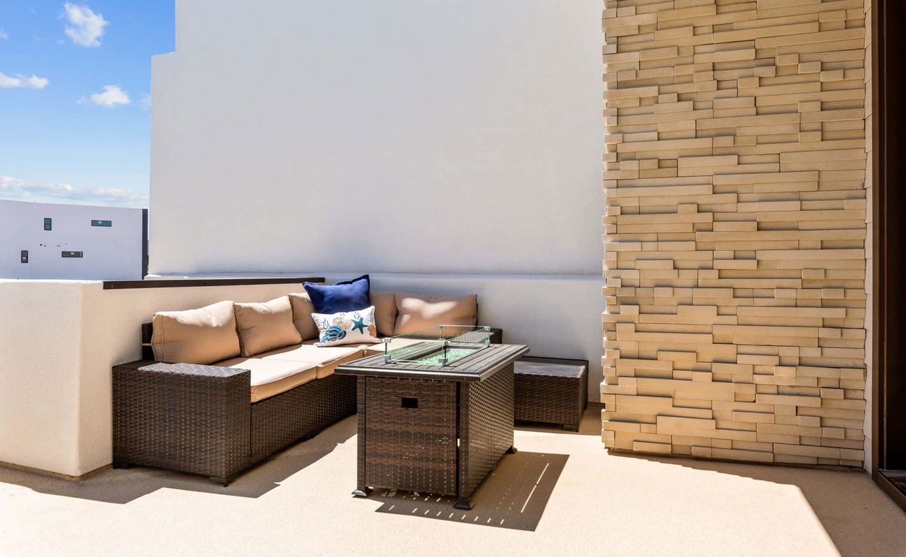 Private Patio with Fire Table