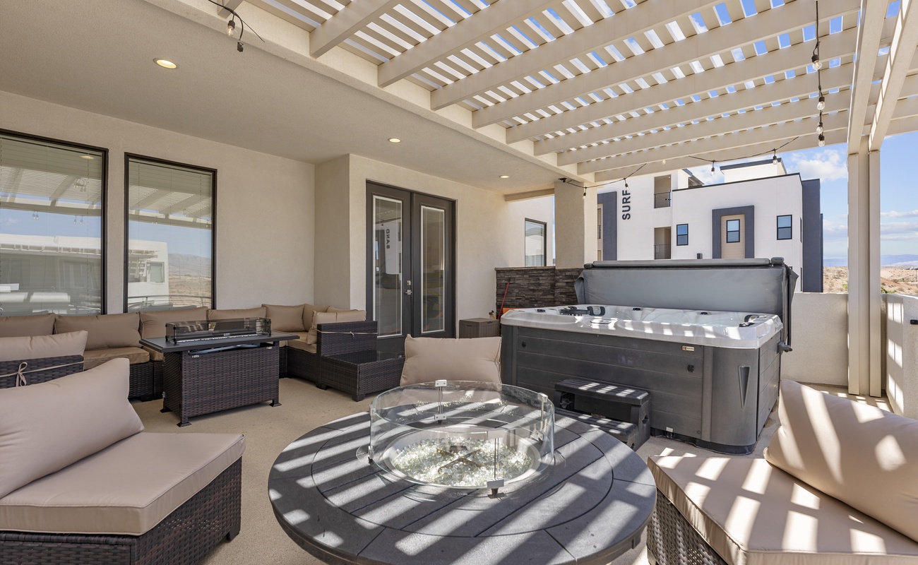 Private Hot Tub and Fire Table