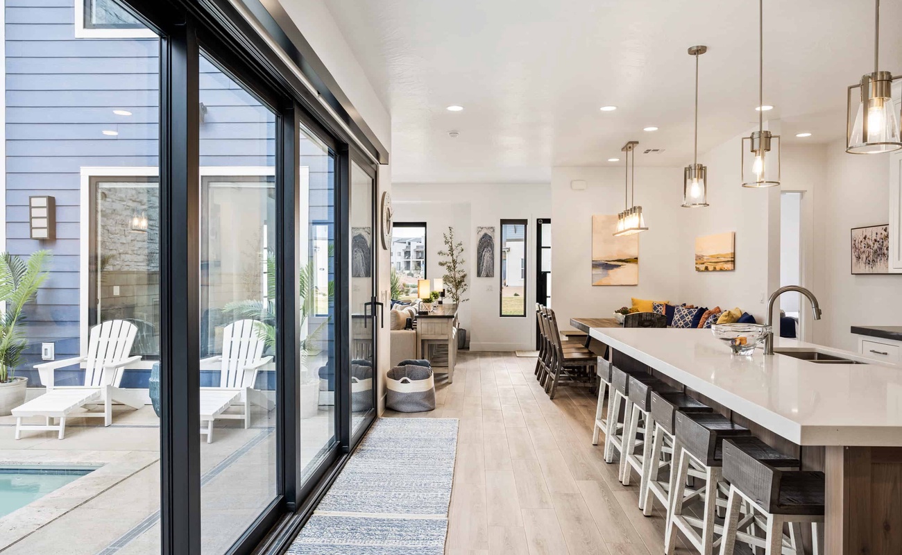 Fully Equipped Kitchen with Sliding Glass Doors