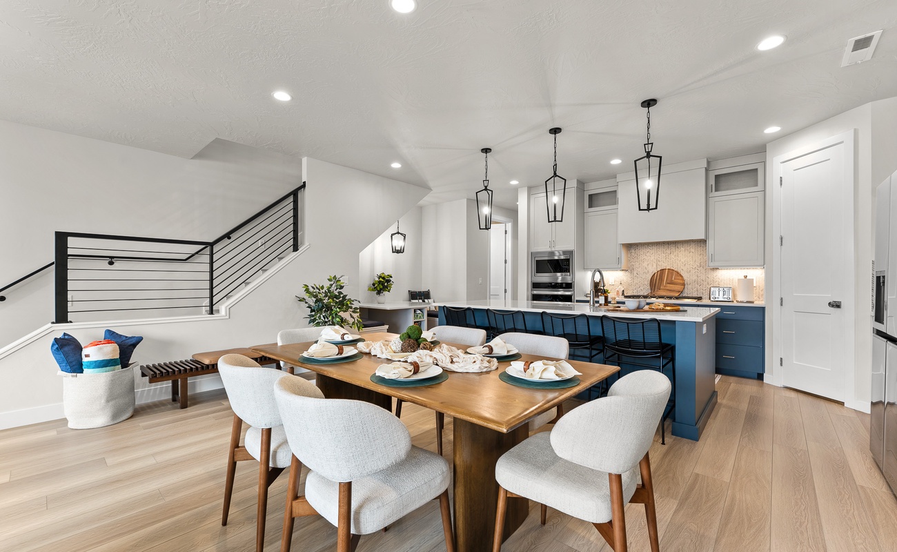 Dining Room with View of Kitchen