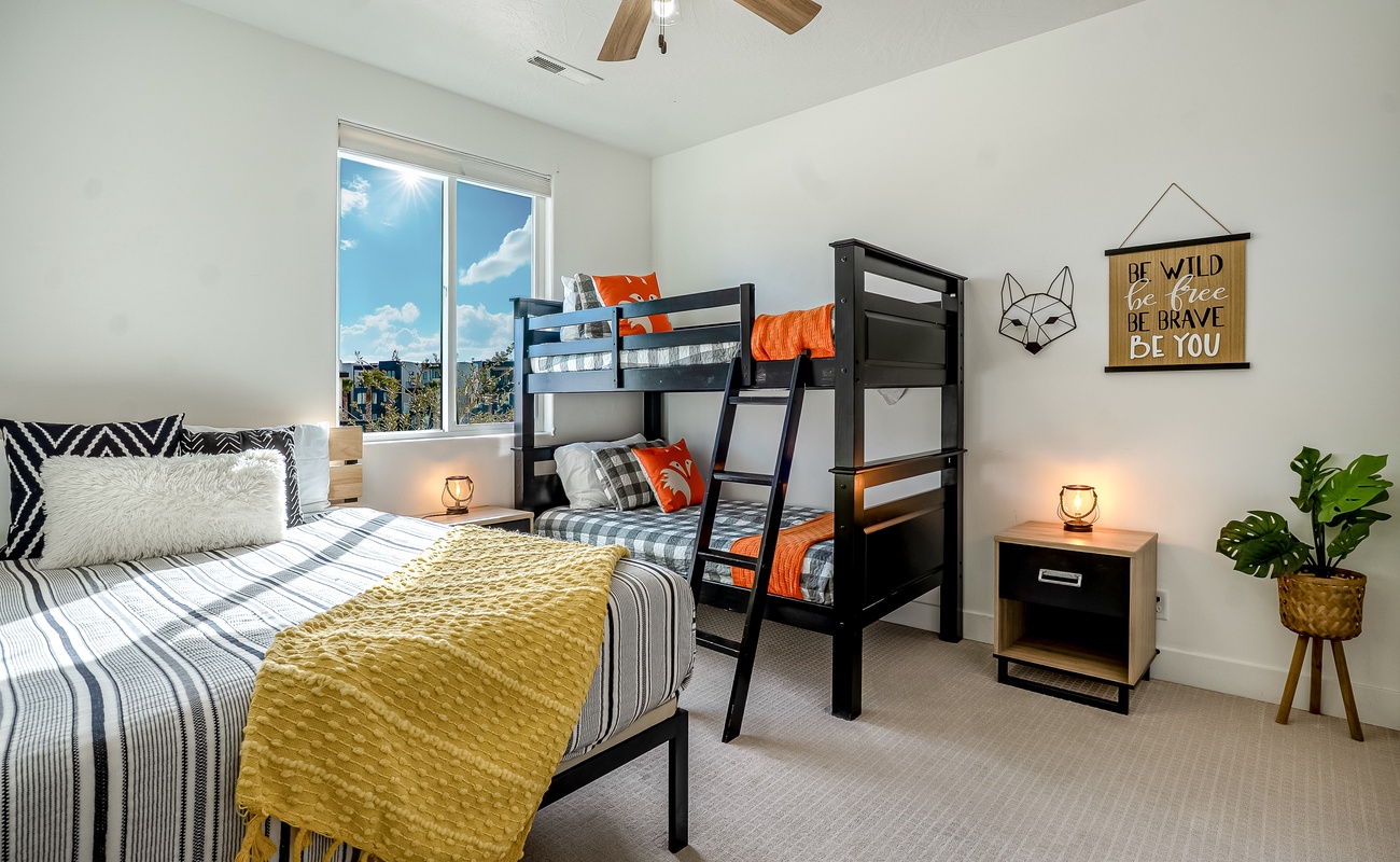 Queen Bed and Twin over Twin Bunk - Second Floor Bedroom