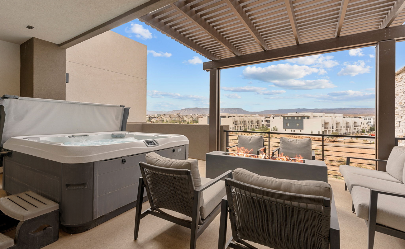 Fire Table + Private Hot Tub