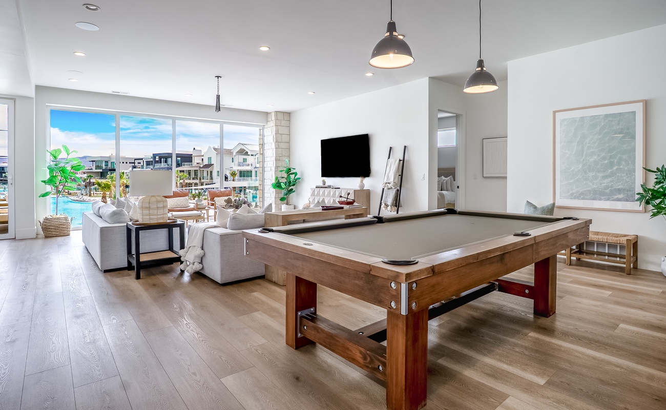 Second Level Living Room and Pool Table