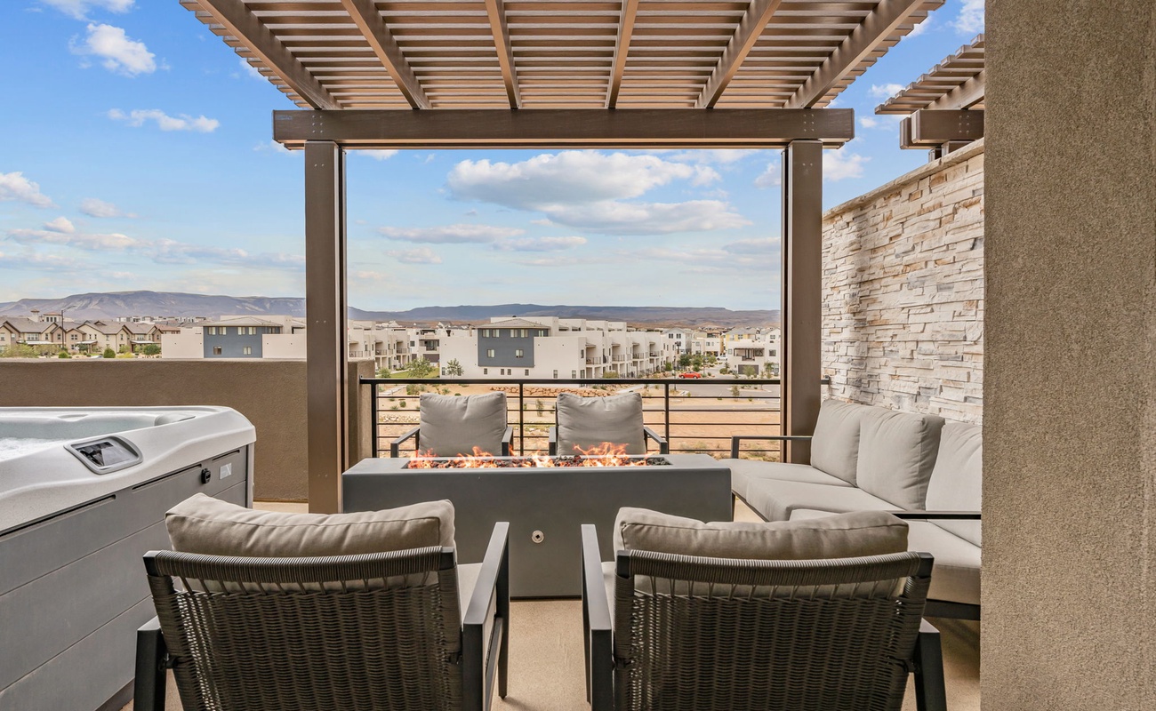 Fire Table + Private Hot Tub
