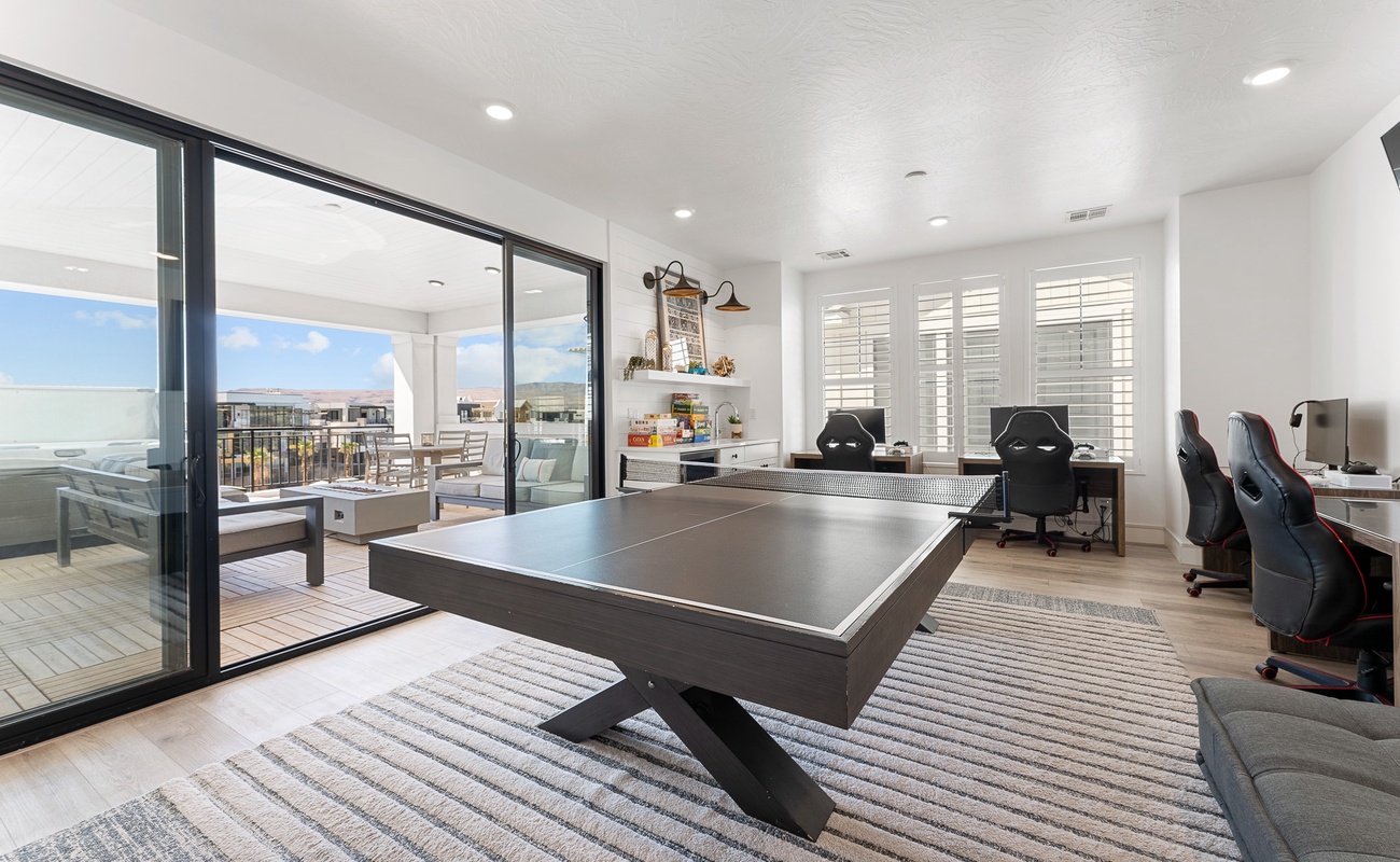 Game Room with Outdoor Lagoon Views