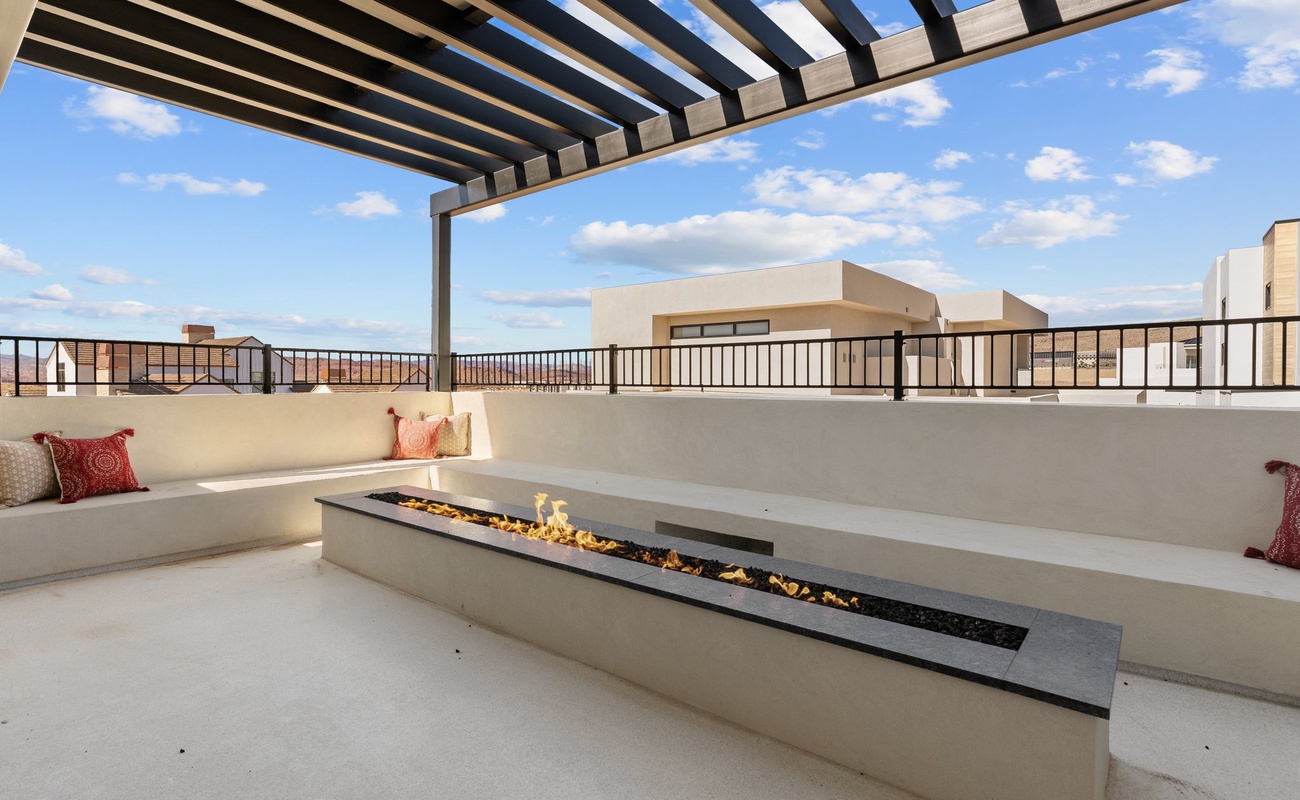 Fire Table, Covered Patio