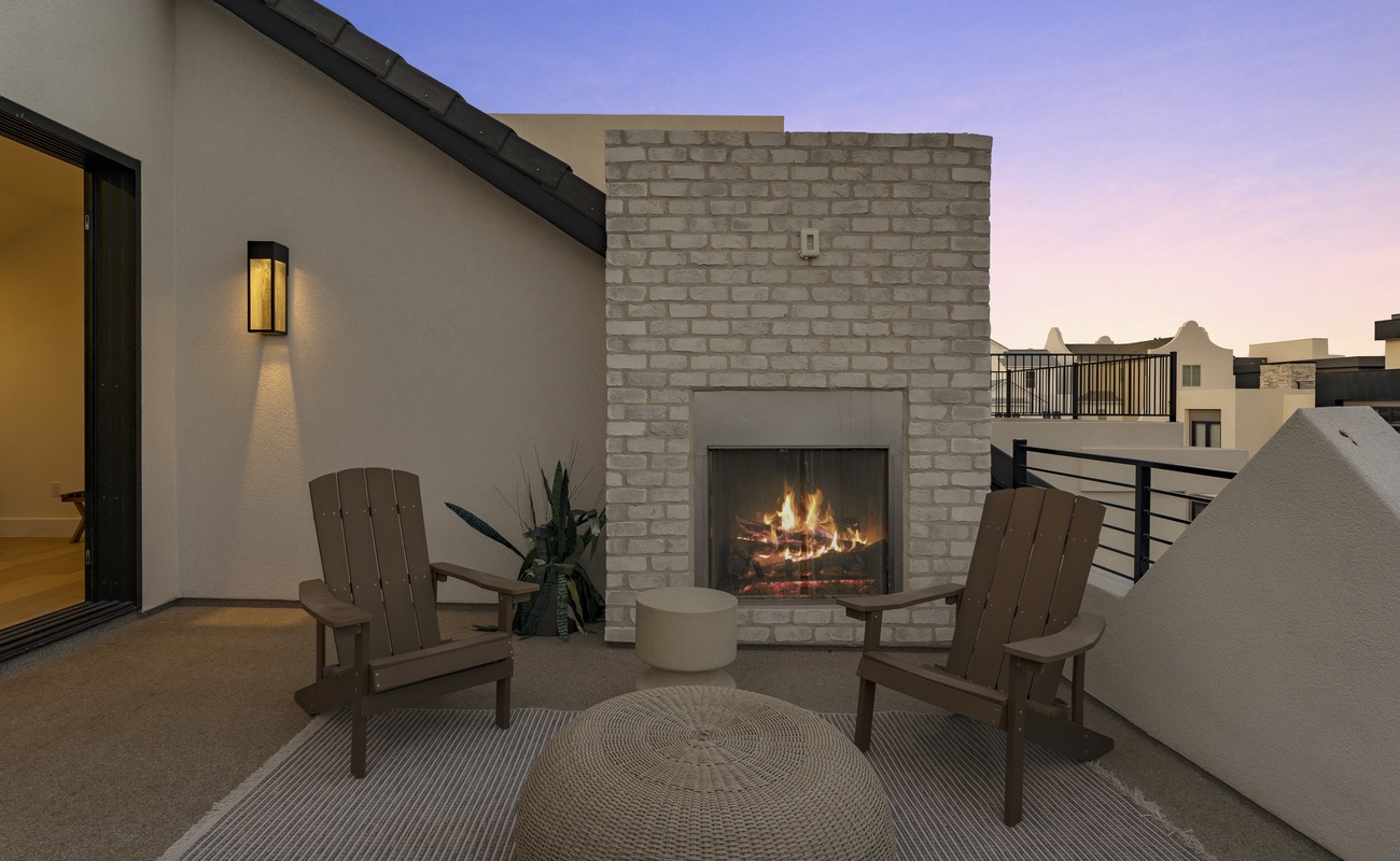 Evening Upper Patio Fireplace