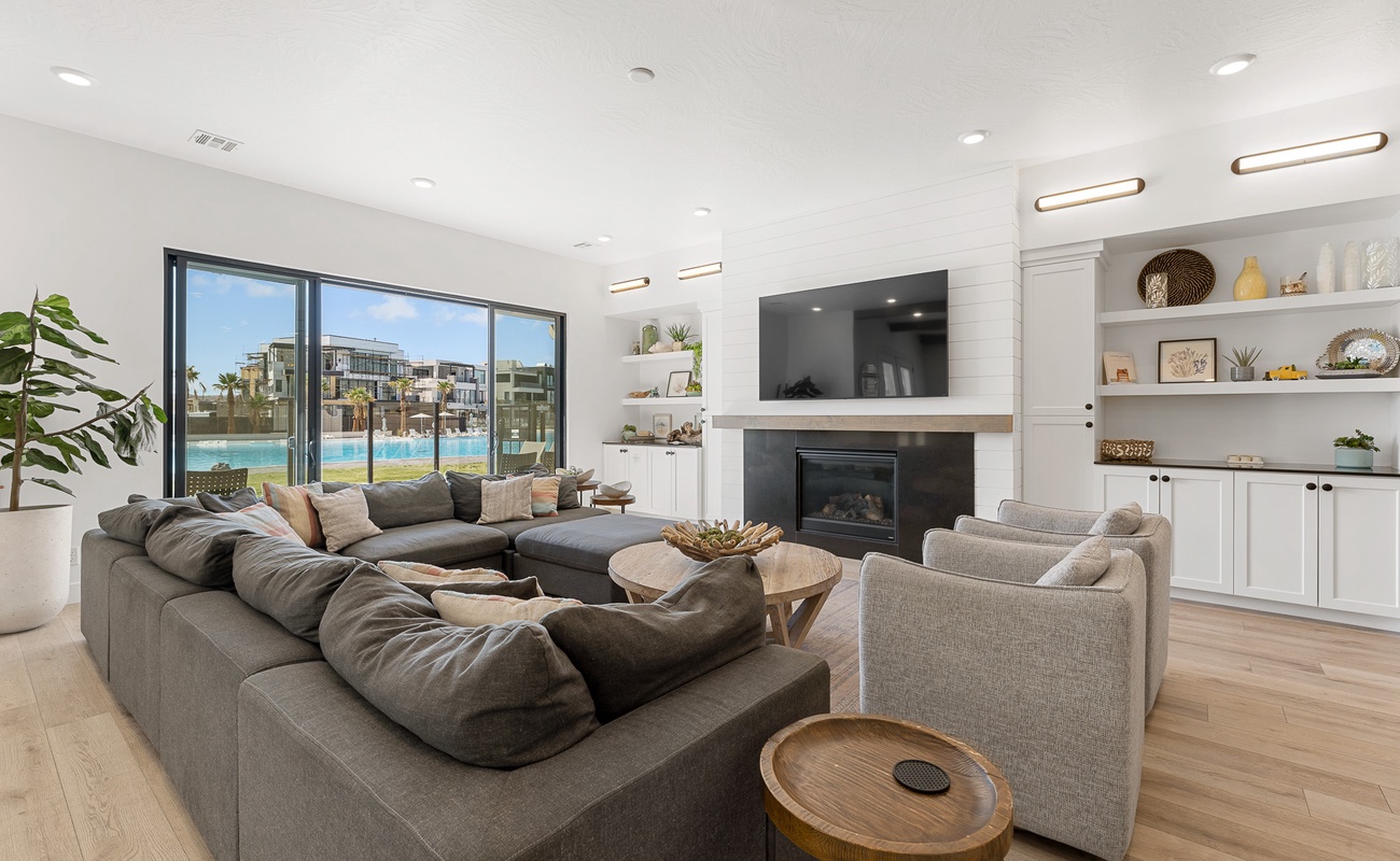 Living Area with Lagoon Views
