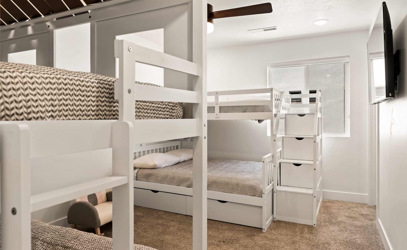 1 T/T Bunk with Trundle and 1 T/F Bunk