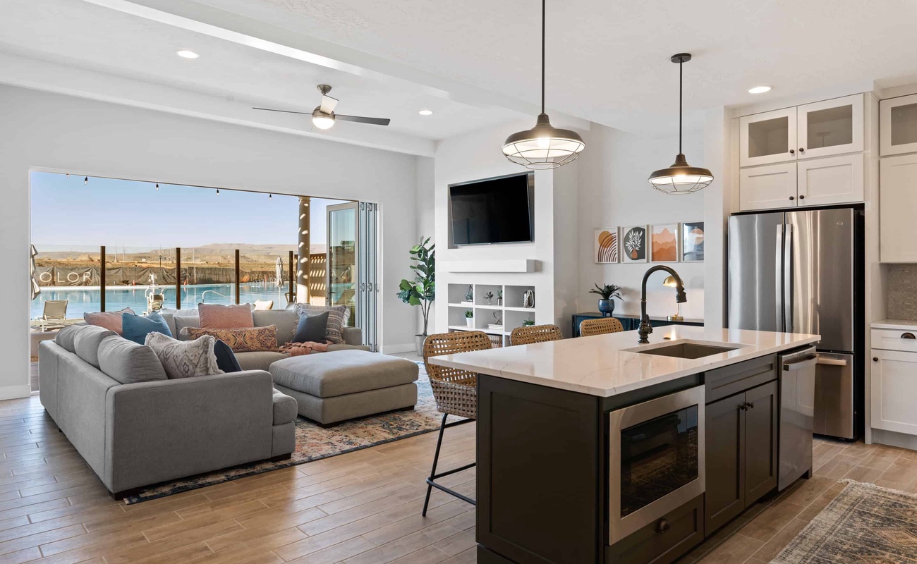 Kitchen and Living Room Area